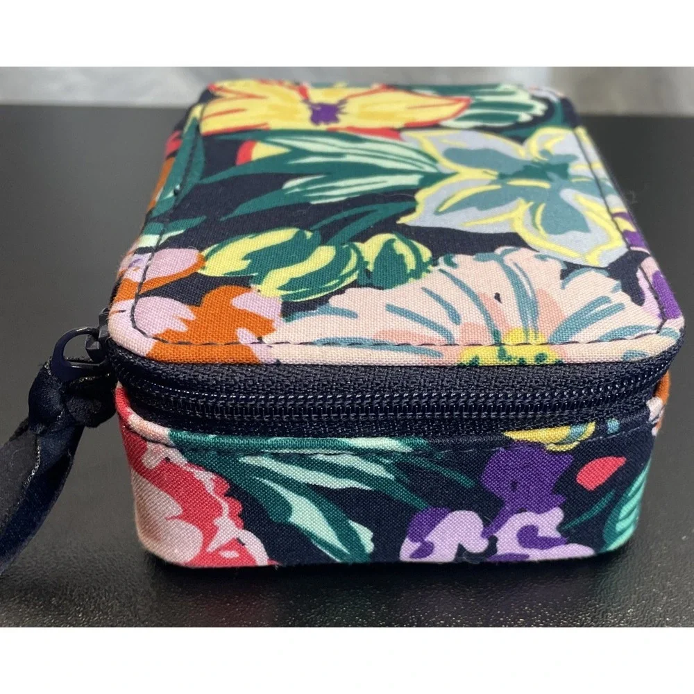 Vera Bradley Travel Pill Case Palm Floral Blue Pink Multicolor Lilac Organizer
